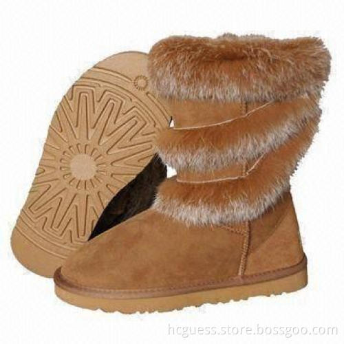 Women's fashionable snow boots, light sheepskin insole